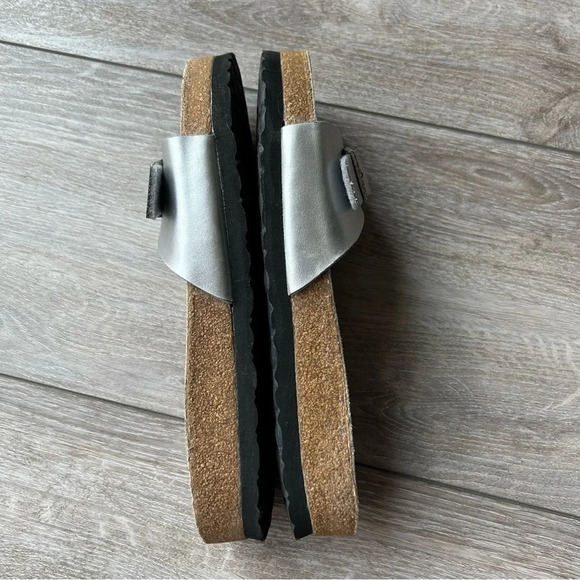 Josef Seibel Silver Leather Buckle Slippers Cognac Made in Germany - Picture 9 of 12